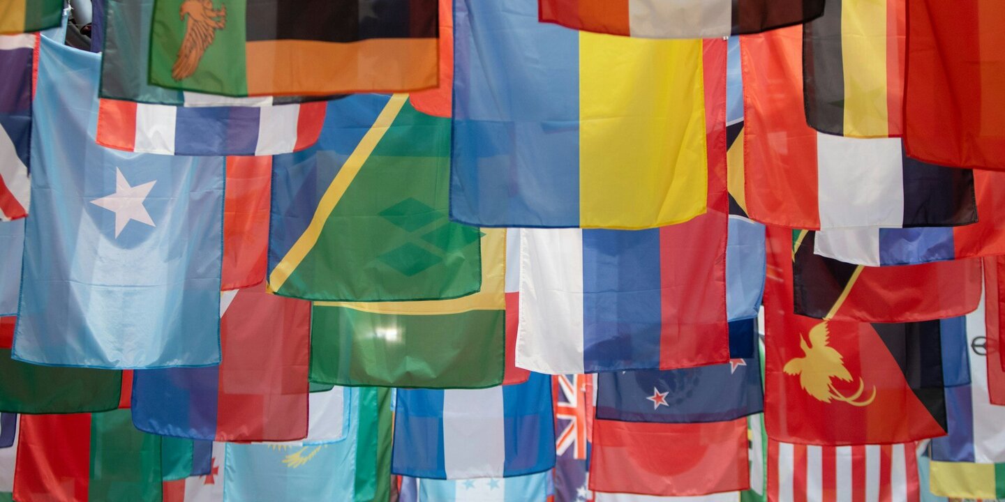 viele unterschiedliche Nationalflaggen