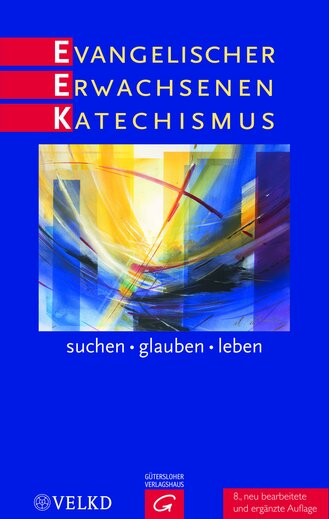 Dunkelblaues Cover mit roter EEK‑Leiste links, abstrakter Farbgrafik und den Logos von VELKD und Gütersloher Verlagshaus.