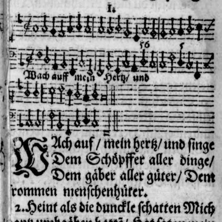 Ein Buchfragment mit Noten