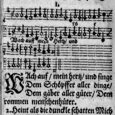 Ein Buchfragment mit Noten