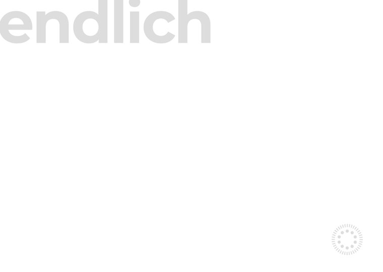 Weiße Karte mit der Aufschrift "endlich"